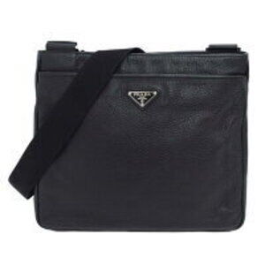 PRADA Leather Shoulder Bag Black
